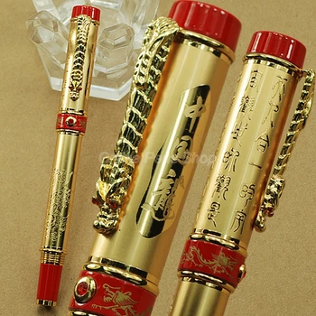 Jinhao Gold Metal China Перьевая Ручка Dragon M с Наконечником JF008