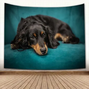 Nizza Dackel Hund Tapisserie Bunte Psychedelic Dekorative Teppich Wand Stoff Für Wohnzimmer Schlafzimmer Wandteppiche Zubehör