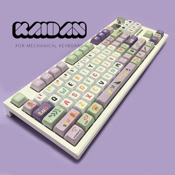 KAIDAN 124 клавиши XDA Profile DYE-SUB Keycaps Фиолетовые колпачки Summer Dream для игровой механической клавиатуры MX Switch