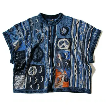 Kapital Vintage Non Hirata Hiroshi Антивоенный Свитер В тон Тяжелой Промышленности Японии, Мужской Свободный Контрастный Пуловер