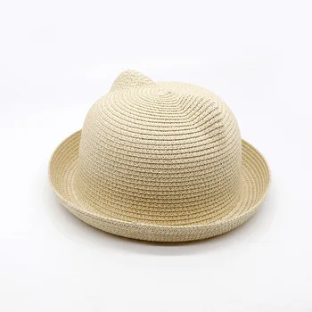 ZWF1747 Детская солнцезащитная шляпа, высококачественная соломенная шляпа, летние детские пляжные шляпы, черные, для отдыха, для спорта, оптовая продажа