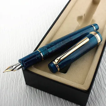 Высококачественная авторучка JinHao 82 Темно-синего цвета, акриловые чернильные ручки EF, офисные школьные принадлежности, новый подарок