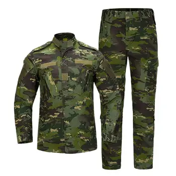 костюм для боевой подготовки на открытом воздухе с несколькими карманами, повседневная рубашка-карго + брюки, костюм мужской камуфляжной тактической военной формы