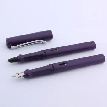 JINHAO НОВАЯ студенческая ручка 599 пробы, матовая фиолетовая пластиковая Вращающаяся крышка, Серебряная авторучка